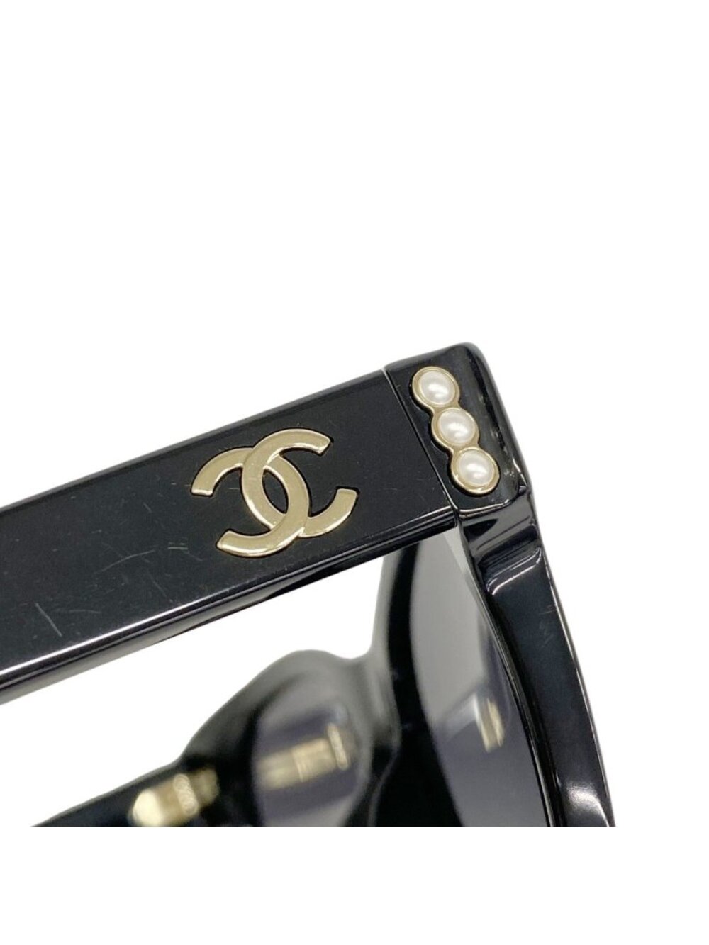 Chanel Sunglasses Acetate Black Champagne Gold Eyewear - Picture 2 of 8